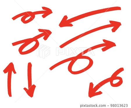 柔和的粉筆風格箭頭集 98013623