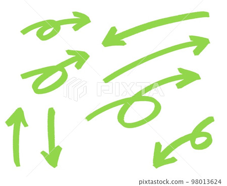 柔和的粉筆風格箭頭集 98013624