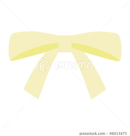 Simple and cute yellow ribbon single illustration 98013875