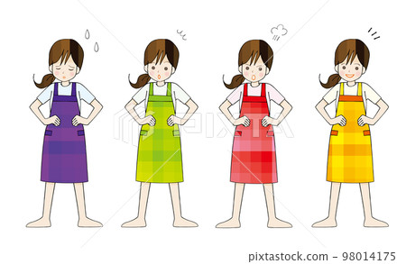 A woman in an apron who stands tall, mother, Mr. Hobo, facial expression set 98014175