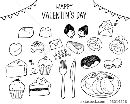 Valentine hand drawn illustration set Valentine hand drawn illustration set 98014228