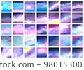 Universe, night sky wallpaper square watercolor background set 98015300