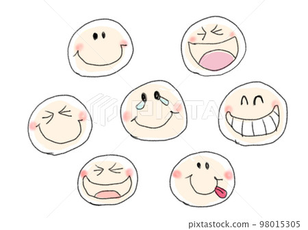Expressive face material Handwritten warm image of the face 98015305