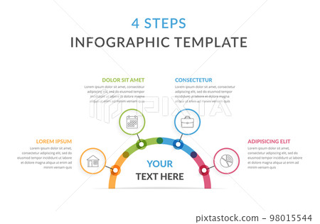 Infographic Template with Four Elements 98015544