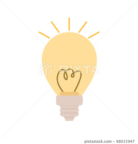 Light bulb with rays shine. Energy, creative thinking and idea symbol. Light bulb with rays shine. Energy, creative thinking and idea symbol. 98015947