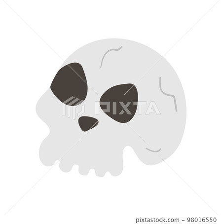 Halloween party illustration with human skull. Vector skeleton. Scary design for Autumn Samhain party. All saints day character. Halloween party illustration with human skull. Vector skeleton. Scary design for Autumn Samhain party. All saints day character. 98016550