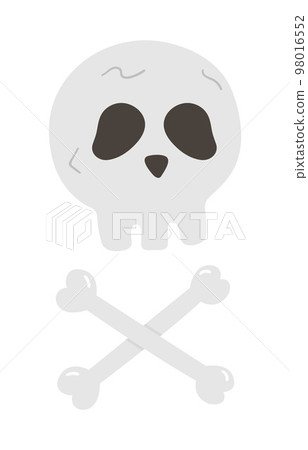 Halloween party illustration with human skull and crossed bones. Vector skeleton. Scary design for Autumn Samhain party. All saints day character. Halloween party illustration with human skull and crossed bones. Vector skeleton. Scary design for Autumn Samhain party. All saints day character. 98016552