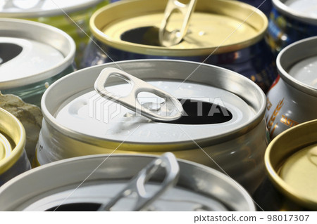 Image of recyclable garbage and empty cans 98017307
