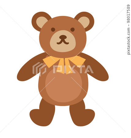 Vector teddy bear isolated on white background. Cute toy animal illustration for kids. Funny smiling character for children Vector teddy bear isolated on white background. Cute toy animal illustration for kids. Funny smiling character for children 98017589