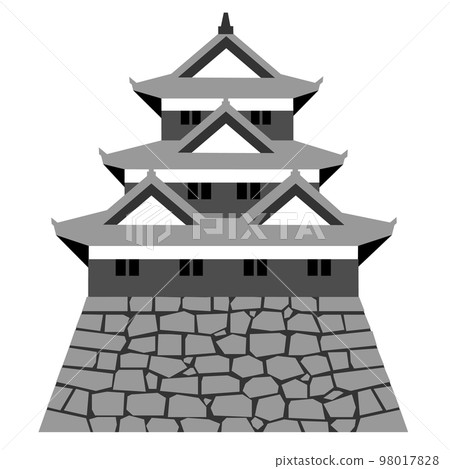 日本城堡:三層天守閣和三層塔樓 日本城堡:三層天守閣和三層塔樓 98017828