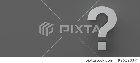 Close up question mark on a dark background. Dark theme. Interrogative topics. 3d rendering. Illustration for advertising and marketing. Metallic volume question mark. Close up question mark on a dark background. Dark theme. Interrogative topics. 3d rendering. Illustration for advertising and marketing. Metallic volume question mark. 98018037