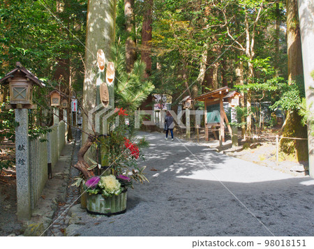 日本新年的風景、門松和鳥居(新年的幸運符) 日本新年的風景、門松和鳥居(新年的幸運符) 98018151