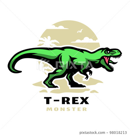 T-rex monster logo. Dinosaur Tyrannosaur. Vector illustration. 98018213