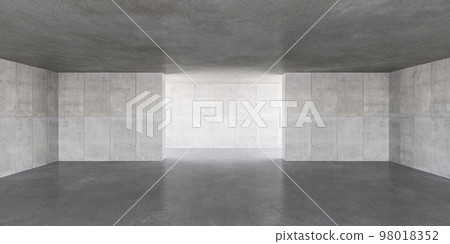 Empty  concrete space interior with sunlight and shadow, 3d rendering 98018352
