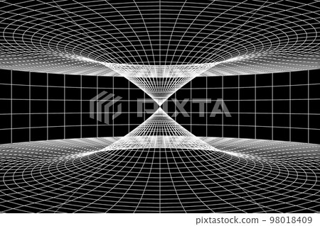 black  space with  perspective grid line, 3d rendering 98018409