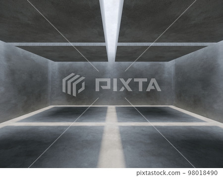 Empty concrete space interior with sunlight and shadow, 3d rendering Empty concrete space interior with sunlight and shadow, 3d rendering 98018490