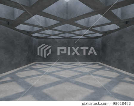 Empty  concrete space interior with sunlight and shadow, 3d rendering 98018492