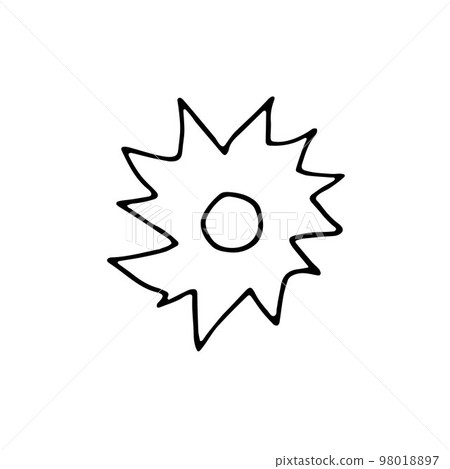 Doodle Sun sign isolated on white background Doodle Sun sign isolated on white background 98018897