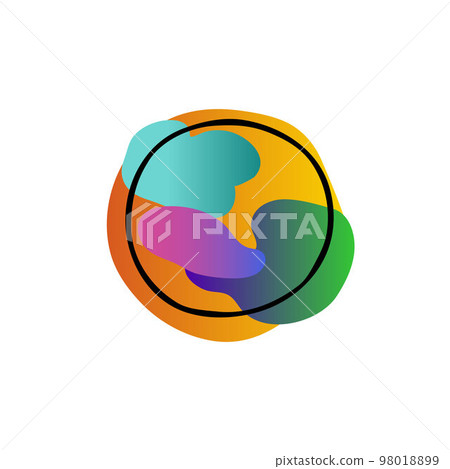 Bright space doodle sticker. Hand drawn Planet 98018899