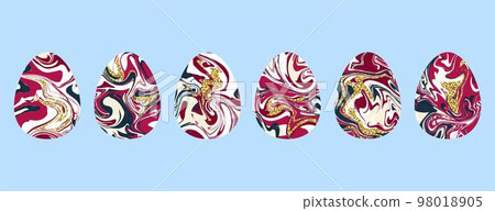 Marble texture eggs set 98018905