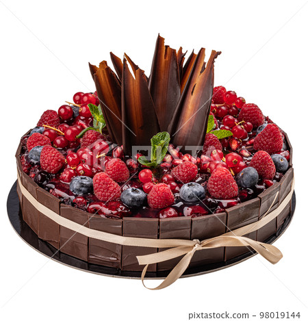 Delicious cheesecake with jelly topping 98019144