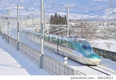 北海道新幹線 Shin-Hakodate Hokuto - Kikonai JR Hokkaido H5 series H1 formation (Hakodate) Hayabusa 北海道新幹線 Shin-Hakodate Hokuto - Kikonai JR Hokkaido H5 series H1 formation (Hakodate) Hayabusa 98019621