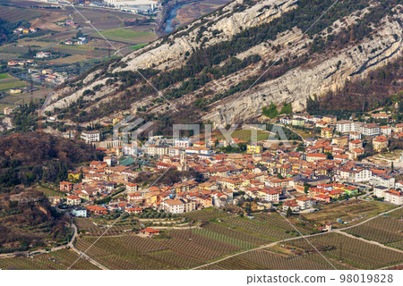 Aerial view of Nago-Torbole Village - Trentino Alto Adige Italy Aerial view of Nago-Torbole Village - Trentino Alto Adige Italy 98019828