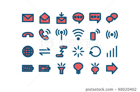 Communication equipment related icon set ①-7 98020402