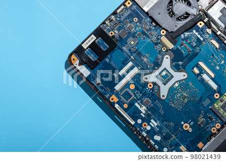 disassembled laptop during repair top view 98021439