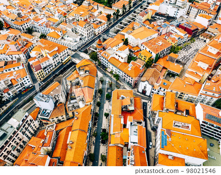 Funchal Aerial View. Funchal is the Capital and Largest City of Madeira Island, Portugal. Europe. 98021546