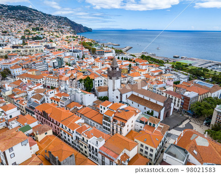 Funchal Aerial View. Funchal is the Capital and Largest City of Madeira Island, Portugal. Europe. 98021583