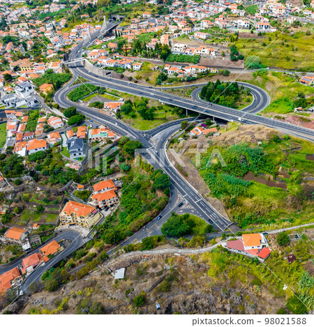 Funchal Aerial View. Funchal is the Capital and Largest City of Madeira Island, Portugal. Europe. 98021588