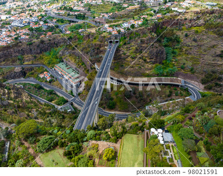 Funchal Aerial View. Funchal is the Capital and Largest City of Madeira Island, Portugal. Europe. 98021591