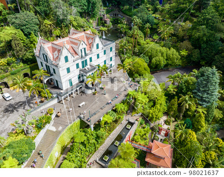 Funchal Green Gardens Aerial View. Funchal is the Capital and Largest City of Madeira Island in Portugal. Europe. 98021637