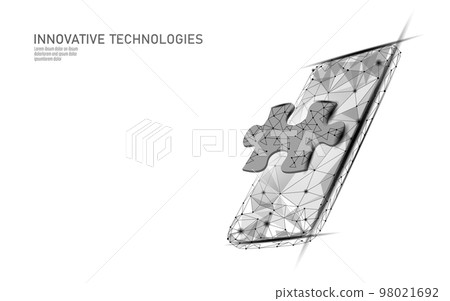 Mobile web app development. Puzzle UI technology software online concept. Graphic design smartphone development coding vector illustration Mobile web app development. Puzzle UI technology software online concept. Graphic design smartphone development coding vector illustration 98021692