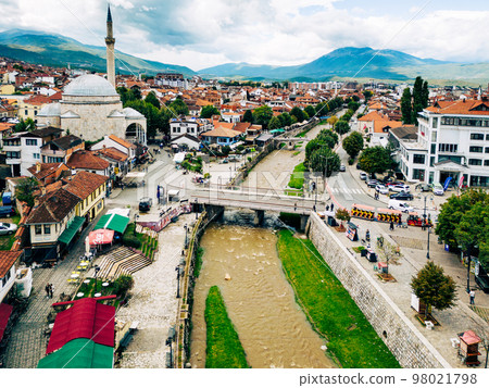 Prizren Old Town. Popular Tourist Destination in Kosovo. Historic and touristic city located in Prizren. Balkans. Europe.  98021798