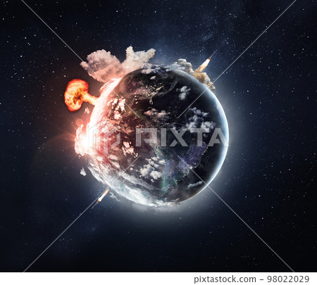 Concept of World War III. Elements of this image are furnished by NASA 98022029