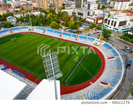 Fadil Vokrri Stadium. Pristina City Aerial View, Capital of Kosovo. Balkans. Europe. Fadil Vokrri Stadium. Pristina City Aerial View, Capital of Kosovo. Balkans. Europe. 98022276