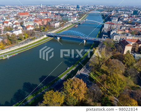 Krakow Aerial View. Old Town. Krakow is a the capital of the Lesser Poland Voivodeship. Poland. Europe.  98022814