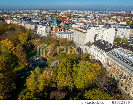Krakow Aerial View. Old Town. Krakow is a the capital of the Lesser Poland Voivodeship. Poland. Europe.  98022839