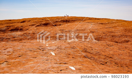 Right at the top of Ayers Rock (Uluru) 98023193