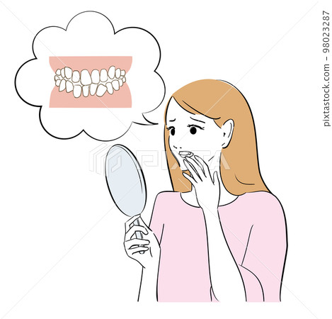 A woman who cares about her teeth 98023287
