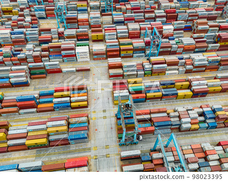 Terminal with colorful cargo continers. 98023395