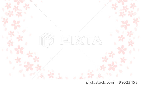 Background frame illustration surrounded by cherry blossom petals Background frame illustration surrounded by cherry blossom petals 98023455