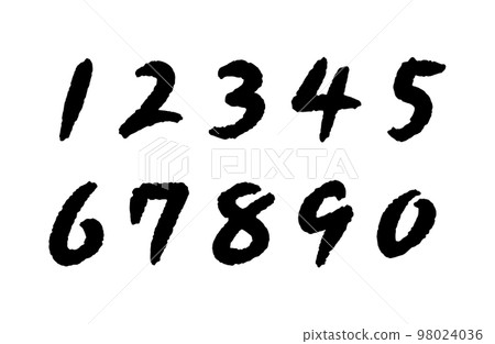 Rough handwritten numbers ink decoration set - Stock Illustration ...