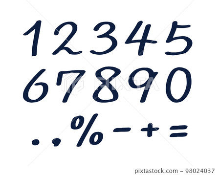 Simple handwritten number set Symbol Ratio Numeric value 98024037