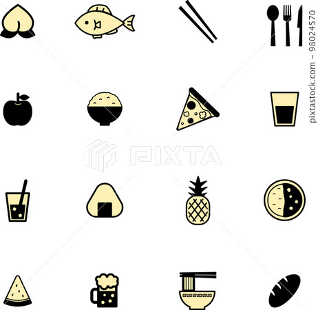 簡單的食物彩色插畫 簡單的食物彩色插畫 98024570