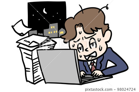 Working overtime until midnight is exhausting 98024724