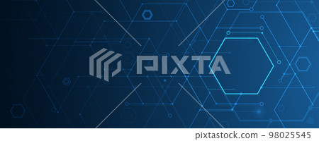 Abstract hexagon background. Technology poligonal design. Digital futuristic minimalism 98025545