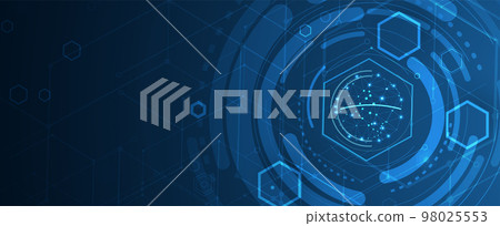 Abstract hexagon background. Technology poligonal design. Digital futuristic minimalism 98025553